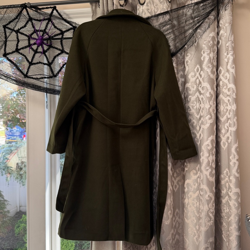 New Olive Green Women's Pea Coat Size Medium - Picture 9 of 9